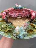 Palissy Style Majolica Trompe-L’oleil Crab Plate