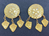Vintage Etruscan Gold Plated Dangling Earrings