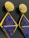 Long Dangling Pearlised Lucite Clip-on Earrings