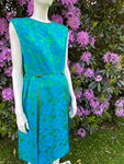 Vintage 1970s Turquoise Green Dress by Blanes
