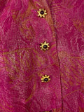 Vintage Yves Saint Laurent Rive Gauche Fuchsia silk lame jacket size 44 Fr.