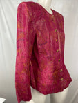 Vintage Yves Saint Laurent Rive Gauche Fuchsia silk lame jacket size 44 Fr.